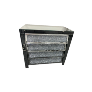 Roma Mirrored 4-Drawer Chest with Elegant Reflective Design and Ample Storage
