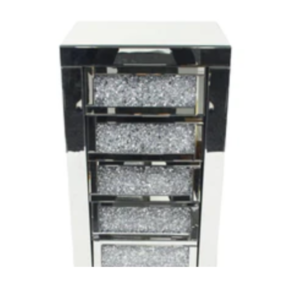 Roma Mirrored 5-Drawer Chest with Stylish Reflective Finish and Spacious Storage