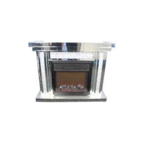 Roma Mirrored Fireplace with Elegant Reflective Design and Modern Style