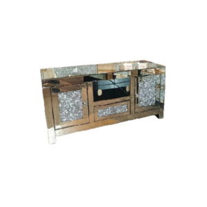 Roma Mirrored TV Unit with Doors and Elegant Storage Design