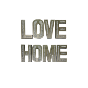 Roma Mirrored Love and Home Letters Decorative Set with Elegant Design