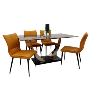 Venus 5-Piece Dining Set with Modern Chairs and Sturdy Table