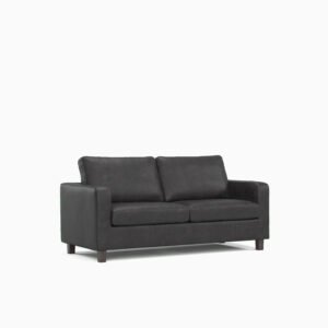Modern 3 Seater PU Black Sofa – Stylish & Durable