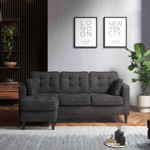 Reversible Chaise Sofa Enjoy Graphite – Modern & Comfortable