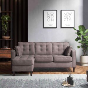 Reversible Chaise Sofa Enjoy Pewter – Modern & Comfortable