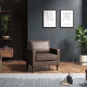 Brown Faux Leather Armchair